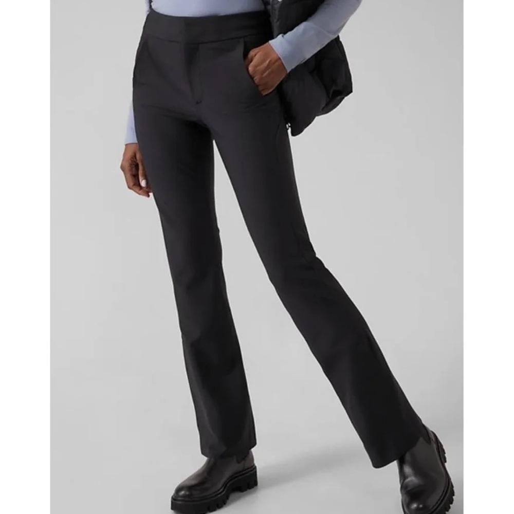 Athleta Stellar Flare Black zipper front Pants